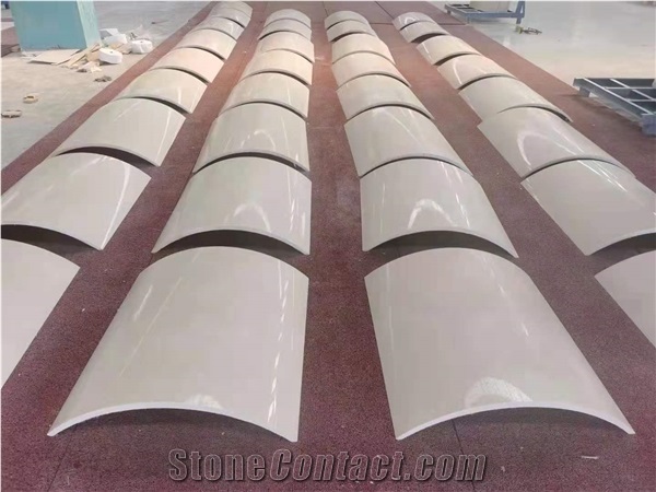 Natural Beige Marble Curved Column Claddings Panels