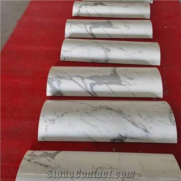 Statuario White Marble Curved Column Claddings Panels