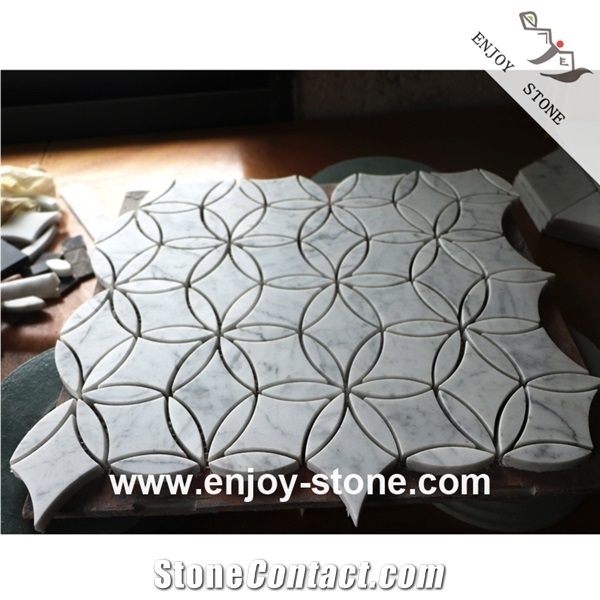 Honed Carrara White Hexagon Marble Mosaic Tiles