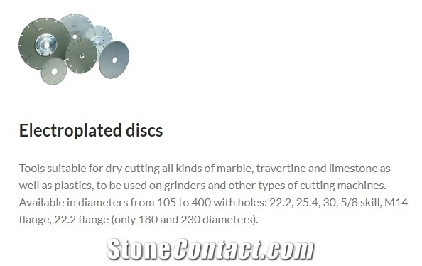 Electroplated Discs for Dry Cutting Marble, Travertine