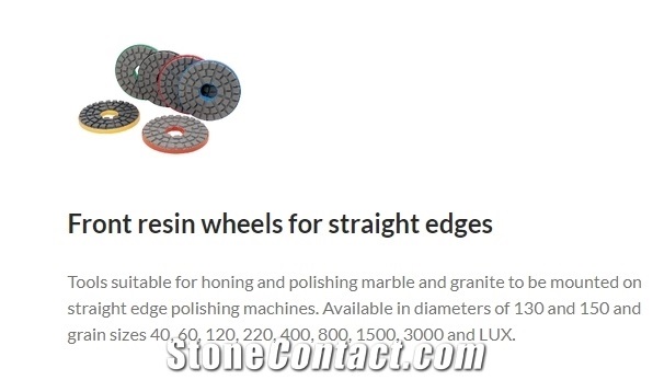 Front Resin Wheels for Straight Edges Polishing