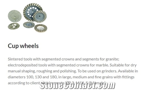 Sintered with Segmented Crowns and Segments Cup Wheels