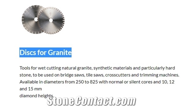 Wet Cutting Discs for Granite
