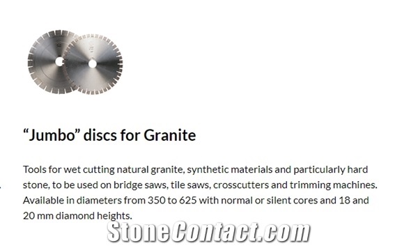 Wet Jumbo Cutting Discs for Granite