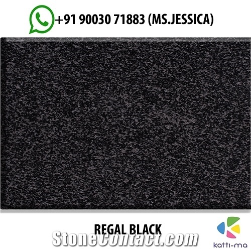 Regal Black Granite Slabs, Tiles