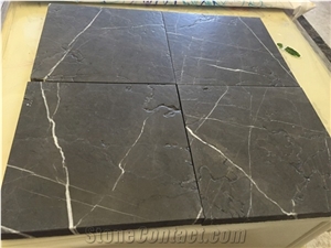 Dark Grey Marble Tiles,Pietra Gray Marble Leather Finished