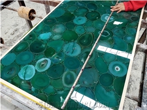 Green Semi Precious Stone Panels,Green Agate Stone Tiles