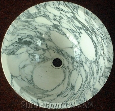 Natural Marble Vessel Sink,Round Marble Bowl,Marble Basin