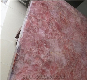 Rose Pink Quartz Stone Slab,Backlit Pink Agate Stone