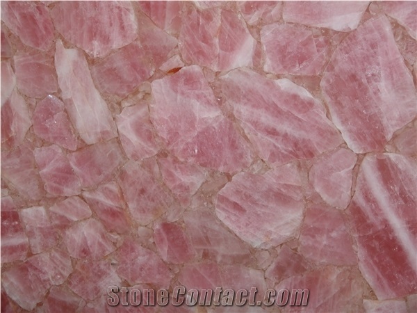 Rose Pink Quartz Stone Slab,Backlit Pink Agate Stone
