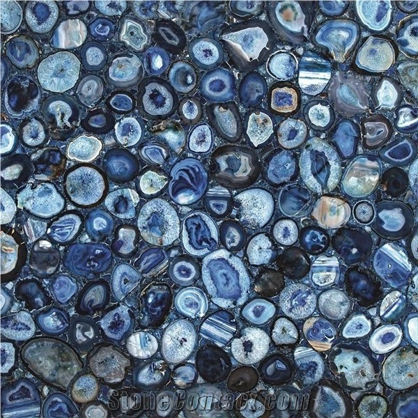 Semi Precious Stone Blue Agathe Slabs