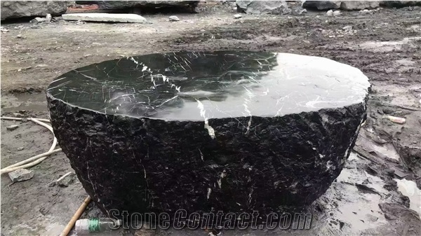 China Black Rock Granite Split Waterjet Landscaping Stone