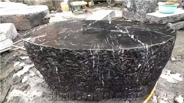 China Black Rock Granite Split Waterjet Landscaping Stone