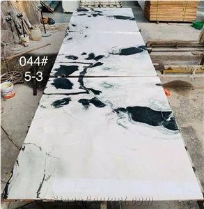 China Panda White Marble Polished Floor Tiles & Big Slabs