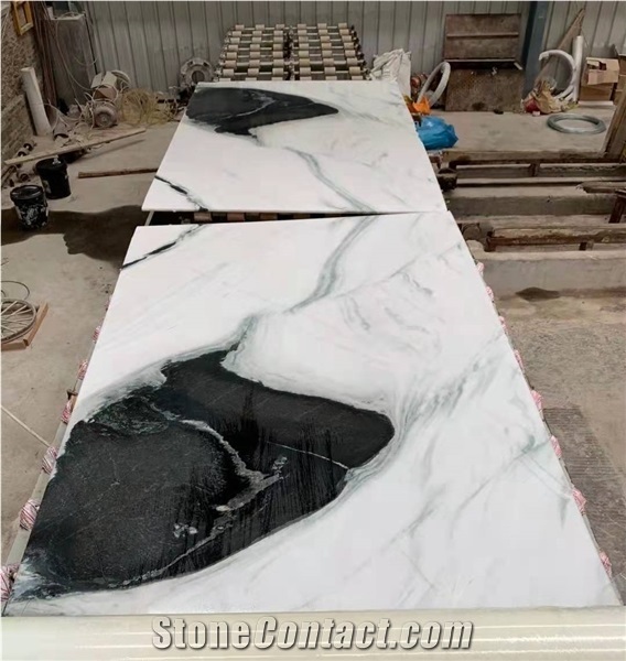 China Panda White Marble Polished Wall Tiles & Big Slabs