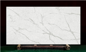 New Design Calacatta White Quartz Stone Slab for Countertop