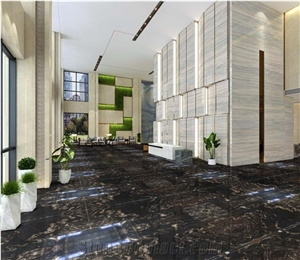 Suriname Gold Black Marble Tiles and Slabs