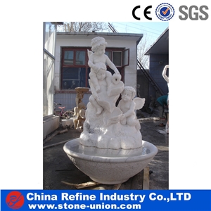 Angel White Marble Hand Carving Stone Statue Fountains