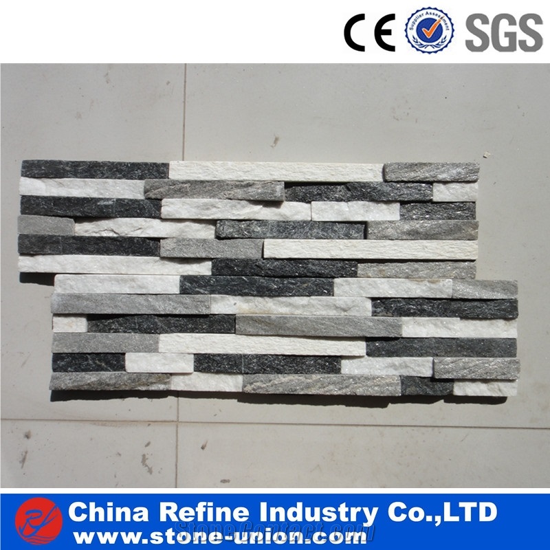 Beige Quartzite Wall Cladding Panel,Stacked Veneer Stone