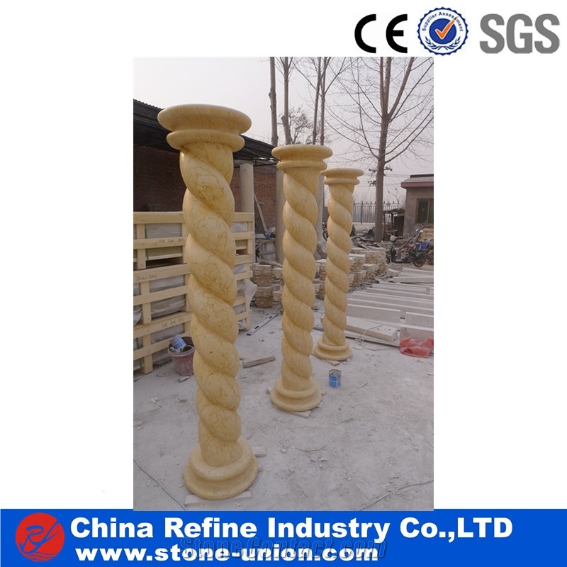 Beige White Limestone Roman Columns,Customized Pillars