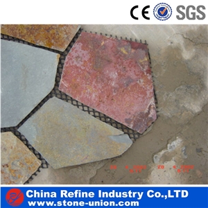 China Pink Sandstone Paving Stone Tiles,Irregular Flagstone