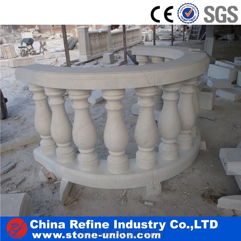Curved Shaped Hand Carving Balustrades, Staircase Handrails