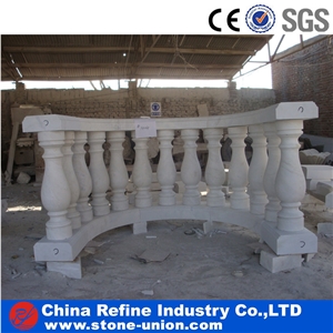 Curved Shaped Hand Carving Balustrades, Staircase Handrails