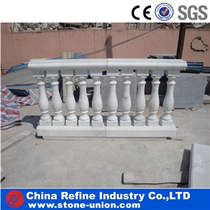 Customized Beige Limestone Staircase Pillars Railings