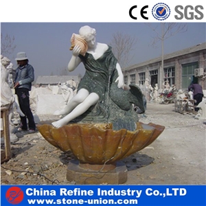 Elegant Women Water Fountains Statue Handcraft Carving