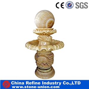 Green Onyx Carved Fountain ,Garden Ball Rolling Fountains