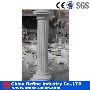 Hollow Pure White Marble Helical Shape Roman Columns