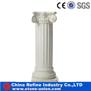 Hollow Pure White Marble Helical Shape Roman Columns