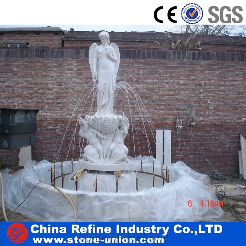 Hot Sale Cheap Pure White Marble Fountains Statues