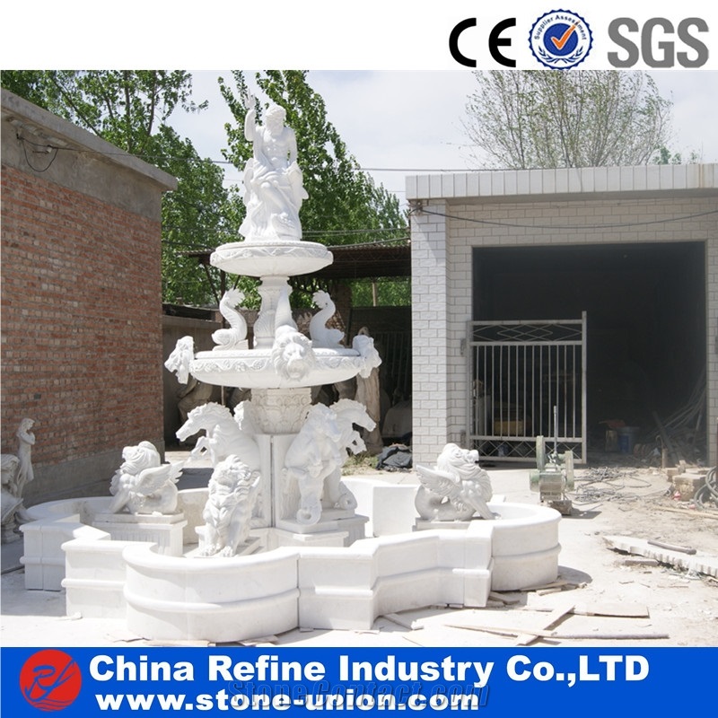 Hot Sale Cheap Pure White Marble Fountains Statues