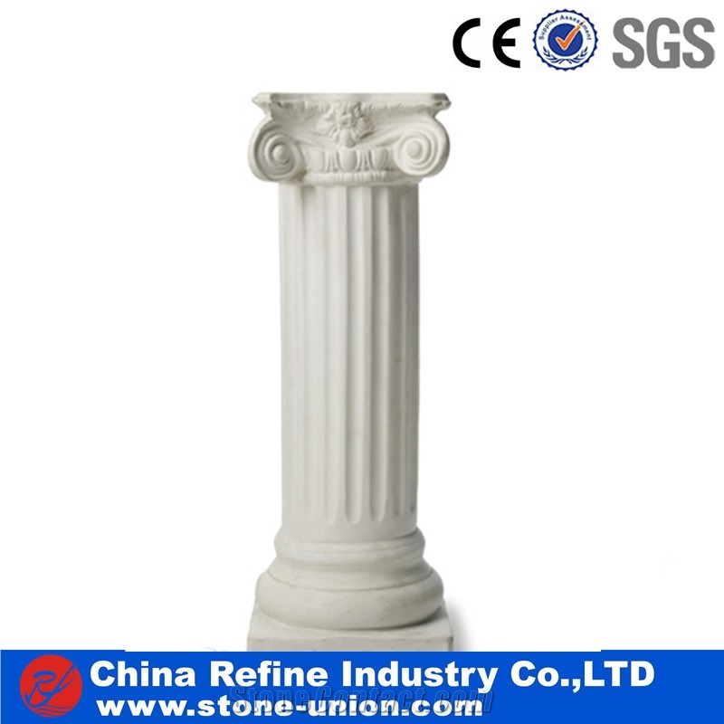 Hunan White Marble Sculptured Columns,Roman Columns