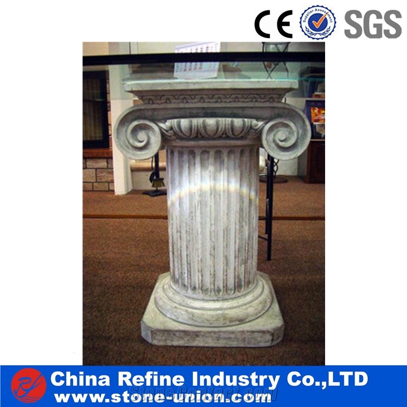 Multi Color Polished Marble Columns Carving Stone