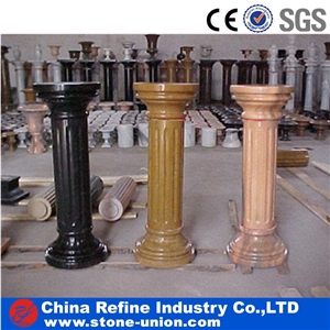 Multi Color Polished Marble Columns Carving Stone