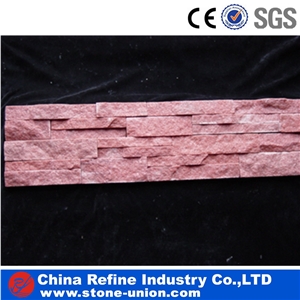 Peach Red Pink Quartzite Ledge Veneer Stone & Stacked Stone