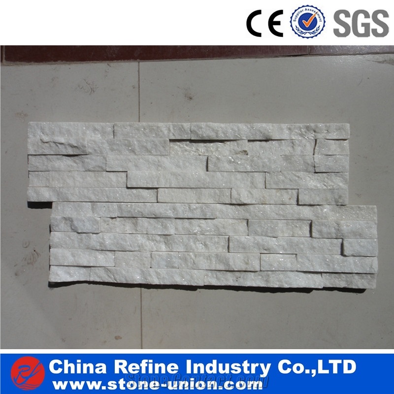 Pure White Quartite Culture Stone,Wall Cladding Panel