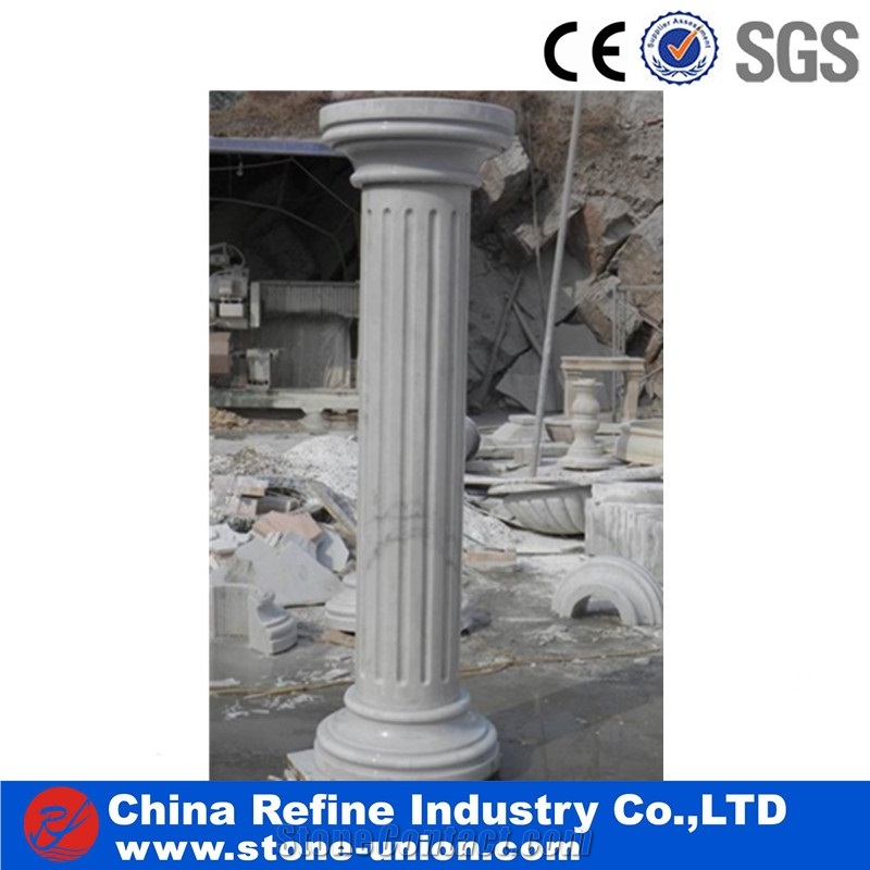Rome Hand Carving Pure White Marble Roman Columns