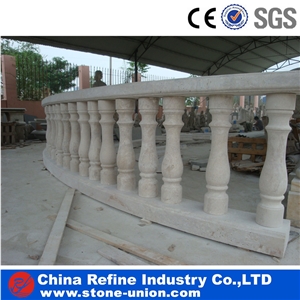 Sunny Beige Marble Staircase Rails And Handrails