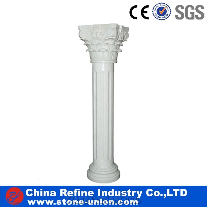 Unique Western Style Pure White Marble Roman Columns