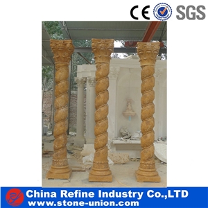 Wholesale Green Marble Columns,Hand Carving Marble Pillars