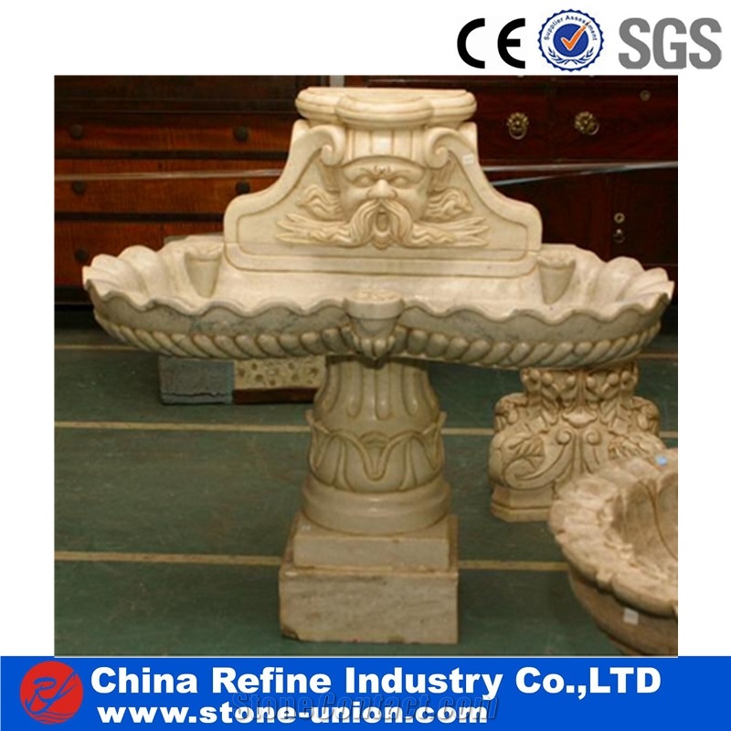 Yellow Limestone Cheap Handcraft Fountains,Water Features
