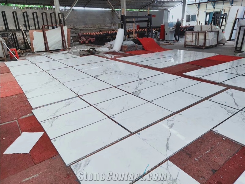 Lightweight Calacatta Carrara Marble Wall Honeycomb Panels