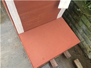 Sandblasted China Red Sandstone Slab, Honed Tiles Exterior Wall