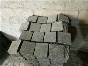 Old G684 Black Granite Basalt Cobbles Cubestone