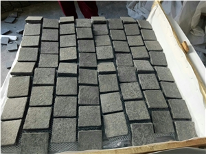 Old G684 Black Granite Basalt Cobbles Cubestone