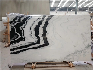 China Polished Panda White Marble 2cm Big Slab