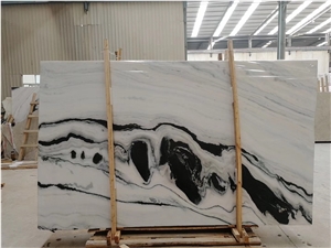 China Polished Panda White Marble 2cm Big Slab